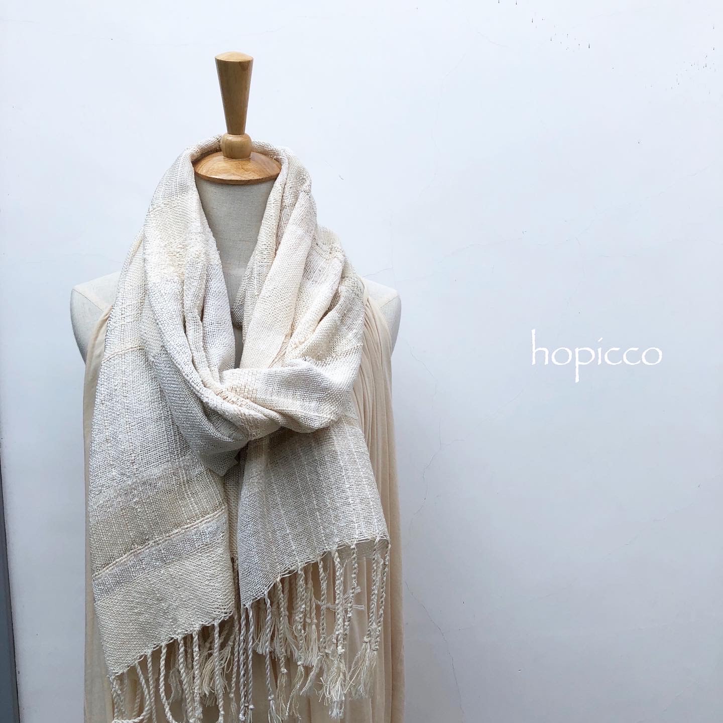 ストール（カシミヤ）40cm×180cm 淡水色グレー系 合同会社工藝舎 奈良県 奈良市 なら 140-008