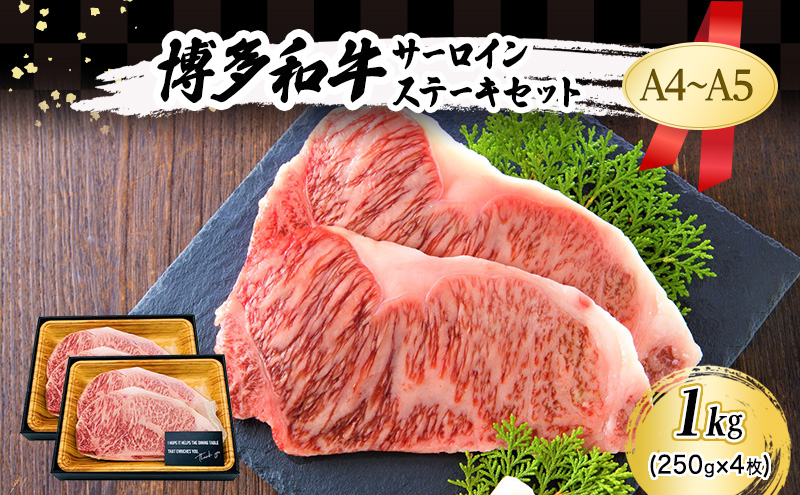 
A4～A5 博多和牛 サーロイン ステーキ セット 1kg (250g×4枚) 肉 牛肉 ※配送不可：離島
