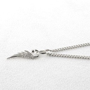ネックレス プラチナ pt900 メンズ フェザー 羽根 喜平用 ダイヤモンド ペンダントトップ 大ぶり 羽 シンプル メンズジュエリー 普段 使い 190523100dpm-e SWAA334-pt