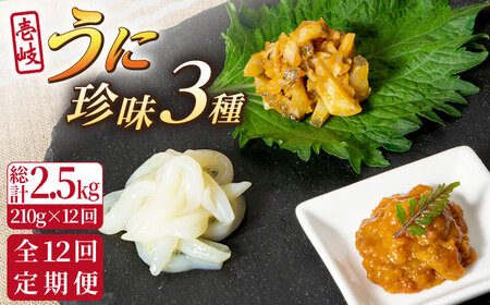 【全12回定期便】壱岐 うに 珍味 3本 セット 【下久商店株式会社】[JBZ033]