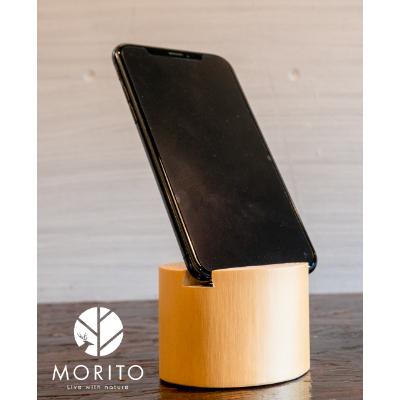 ふるさと納税 宇陀市 森の丸太スタンド　「MIGAKI」　/スマホスタンドとエコバッグセット　杉磨き丸太