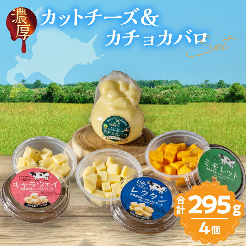 【ふるさと納税】おおともチーズ工房 おつまみ ＆ お料理に!! カットチーズ ＆ カチョカバロ セット 北海道 国産 加工品 乳製品 食品 食べ比べ おつまみ おやつ おすすめ レクタン キャラウェイ ミモレット 熟成 ギフト 贈り物 贈答 詰め合わせ 冷蔵 浜中町