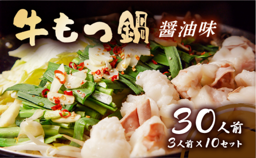 牛もつ鍋 醤油味 30人前セット(3人前×10セット) CF14