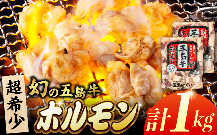 幻の五島牛ホルモン1kg（味付け無し） 五島市/ごとう農業協同組合[PAF030]  牛モツ モツ ホルモン 五島牛 和牛 長崎和牛 国産牛