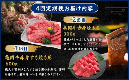 【4回定期便】亀岡牛 牛肉 お楽しみセット【計1.8kg】 牛肉