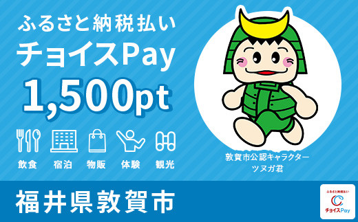 
[999-a001]敦賀市 チョイスPay 1,500ポイント【会員限定のお礼の品】
