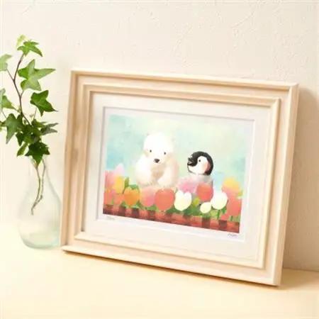 イラスト作家「菜生」アートフレーム〈さいたね さいたね〉ペンギン＆しろくま_雑貨・日用品  家具・インテリア _【1508177】