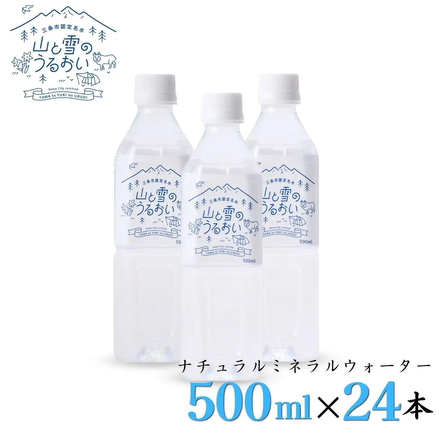 ナチュラルミネラルウォーター 山と雪のうるおい 500ml×24本 軟水 防災グッズ