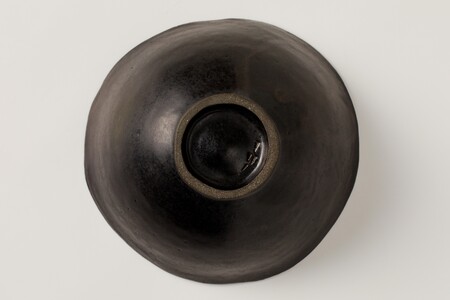 黒土石墨釉茶碗　作者：山下　幾太郎 【0032-099】陶芸 工芸品 CAD 美濃桃山陶 焼き物