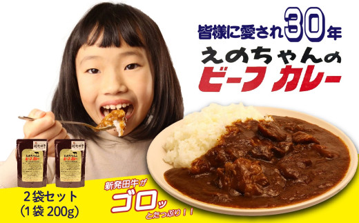 ビーフカレー 200g×2袋 カレー 牛肉 にいがた和牛 ブランド牛 黒毛和牛 お試し レトルト 簡単 防災 非常食 常備 備蓄食 災害 贈答 セット えのちゃんのビーフカレー ロングセラー アルビレックス アルビレックス新潟 えのもとミート enomoto019_01