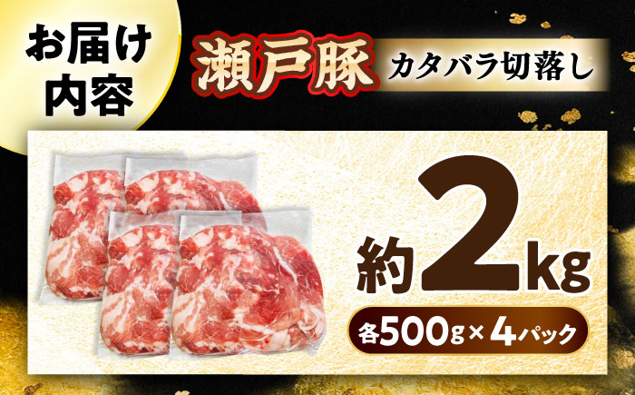 瀬戸豚 カタバラ切落し 2kg / 豚肉 小分け 切り落とし / 瀬戸市 / 関屋精肉店 [BBBQ154]