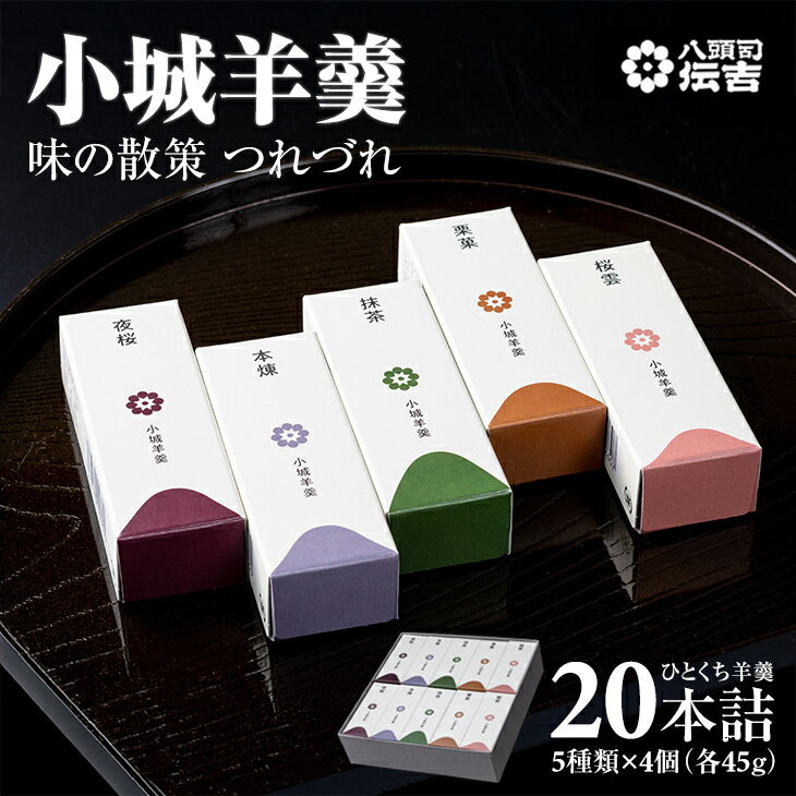 【ふるさと納税】 八頭司 伝吉 味の散策 小城羊羹 つれづれ（贈答用 20本詰） 羊羹 ようかん ギフト 父の日 母の日 敬老の日 煉羊羹 羊かん 和菓子 詰め合わせ ミニサイズ 一口サイズ お茶 スポーツ スイーツ 送料無料 【B120-72】