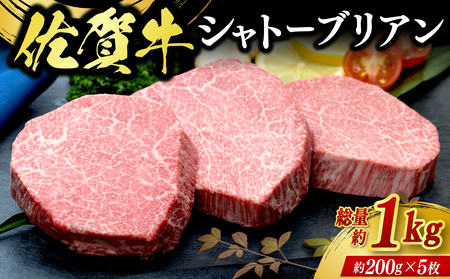 佐賀牛シャトーブリアン 5枚（計1kg） / 牛肉 ブランド牛 / 佐賀県 / 佐嘉ZEYTAKUYA（株式会社弥川畜産）[41AQAA007]