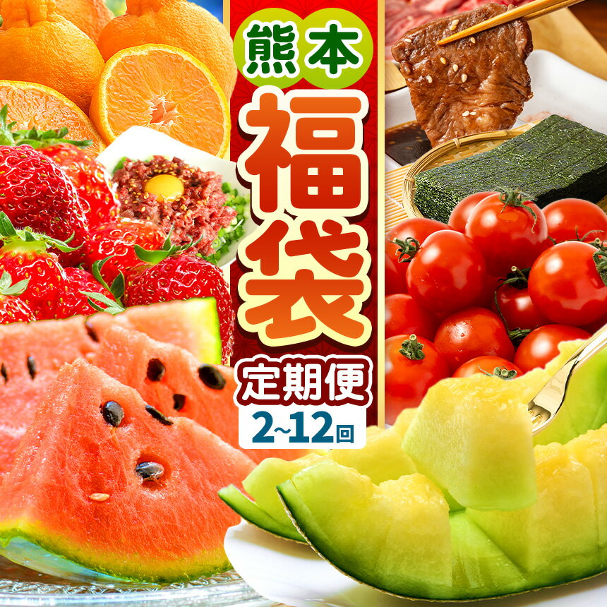 【ふるさと納税】 【 定期便 】 熊本 福袋 選べる 発送回数 2回 ～ 12回 |（ いちご みかん 不知火 デコポン スイカ メロン あか牛 牛肉 海苔 焼き海苔 馬肉 ユッケ ウインナー かんしょ さつまいも ） 肉 果物 フルーツ くだもの 定期 定期便 福袋定期便 熊本県 玉名市