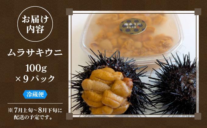 ＜先行予約＞ 北海道産 ムラサキウニ（正規品）900g【ogm-038】生うに 塩水うに ミョウバン不使用 海鮮 国産 北海道 伊達 ふるさと納税