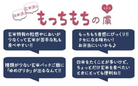 【12回定期便　玄米パックご飯】北海道産ゆめぴりか使用 150g×24個入り やわらかい玄米ごはん  レトルト 玄米 パックライス レンジ 保存食 防災 キャンプ ごはん H074-545