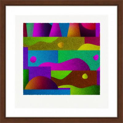 ふるさと納税 綾部市 層と色 [しかくいえ]29【絵画】 額装サイズ266mmx266mm