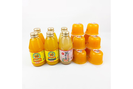 売り切れ『美浜町』有田産温州みかん、きよみ、桃のフルーツジュース各200ml×6本とゼリー12個セット※2022年4月より順次発送予定