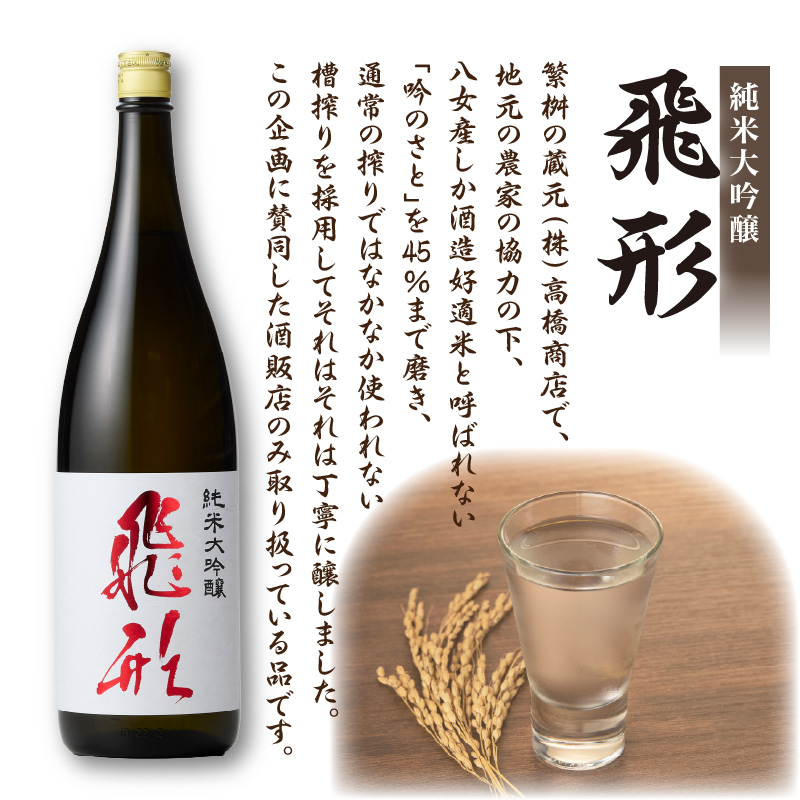 ＜純米大吟醸＞飛形＜しげます＞純米梅酒 1.8Lセット しげます 純米大吟醸 飛形 純米梅酒 吟のさと 槽搾り ギフト 地酒 日本酒 梅酒 立花町 福岡 八女