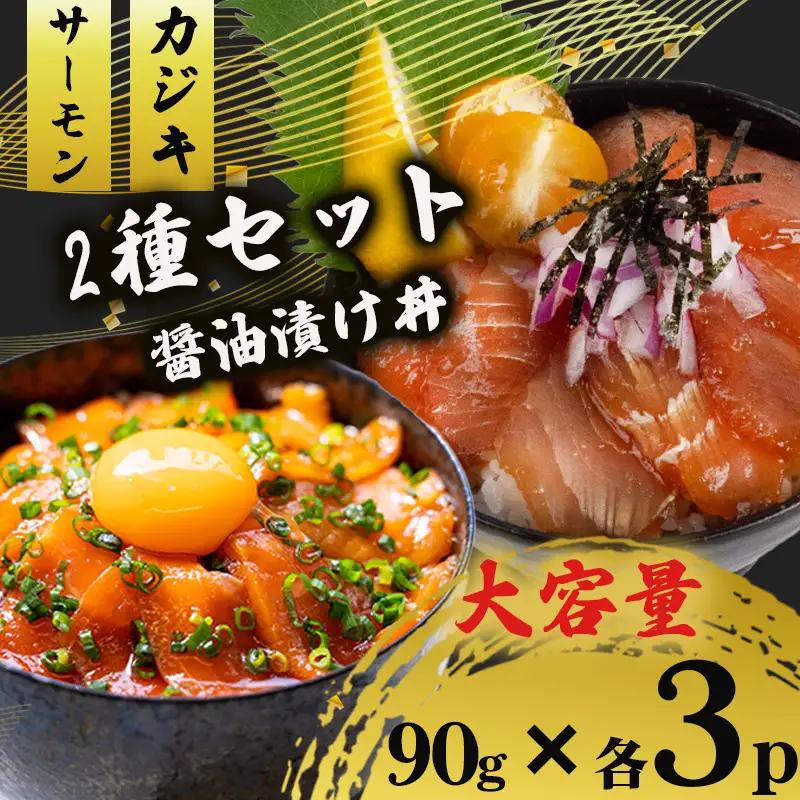 2種 醤油 漬け丼 90g×各3パック サーモン カジキマグロ