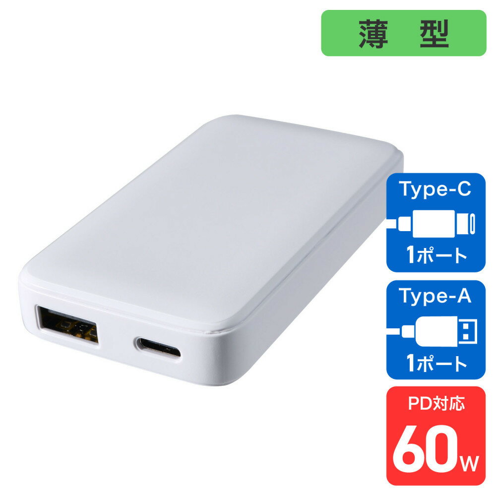 【ふるさと納税】フラットUSBアダプターPD60W　UC-26B(W) | 充電 受電アダプター 2台同時充電可 高速充電 Type-C Type-A 大東市 ふるさと納税 人気 おすすめ 送料無料