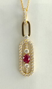 18金製　ビジョンブラッドルビー　/　ダイヤモンド　ペンダント　SJ-437ジュエリー アクセサリー ジュエリー アクセサリー ジュエリー アクセサリー ジュエリー アクセサリー