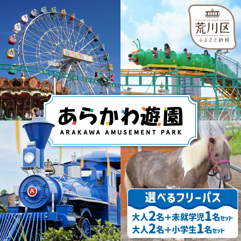 【ふるさと納税】【選べる種類】あらかわ遊園フリーパス(大人2枚＋未就学児or小学生)3枚セット