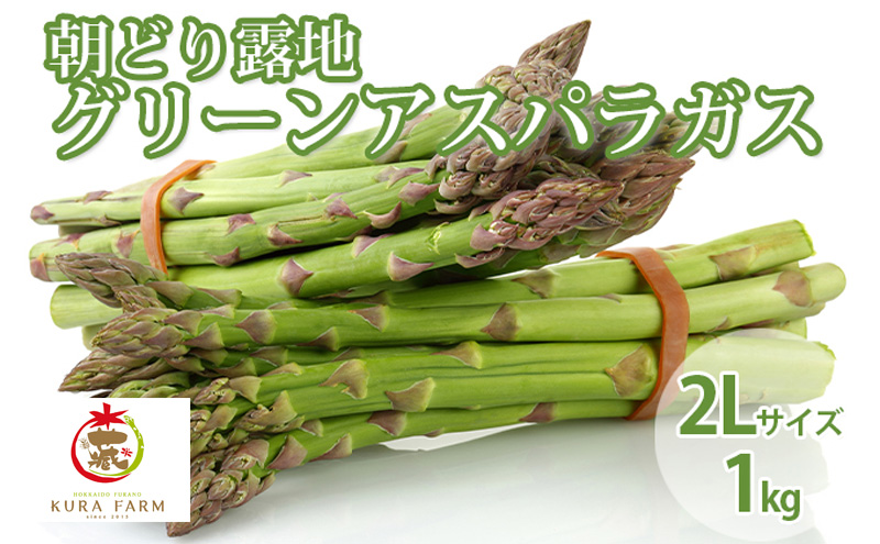 【2026年5月より発送】北海道 富良野市産 アスパラ 緑 (2Lサイズ) 約1kg 朝どり 露地 グリーン アスパラガス 詰め合わせ 野菜 新鮮 数量限定 先着順【藏ファーム】