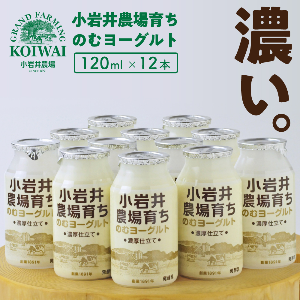 小岩井農場育ち のむヨーグルト 120ml×12本 ／ 乳製品 ヨーグルト ドリンク おすすめ 濃厚 濃い 小岩井農場 農場育ち 醗酵乳 ソフトドリンク デザート スイーツ 感覚 喜ばれる お取り寄せ