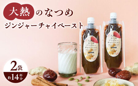 大熱のなつめジンジャーチャイペースト【ノンカフェイン】 黒豆 小袋210g×2本セット(約14杯分)　広島県福山市/TABEL株式会社　生姜なつめチャイペースト チャイペースト ジンジャーペースト インスタントチャイ チャイの素 ナチュラルインスタント 食品用ペースト 生姜 なつめ スパイス はちみつ 黒豆[BAAJ005]