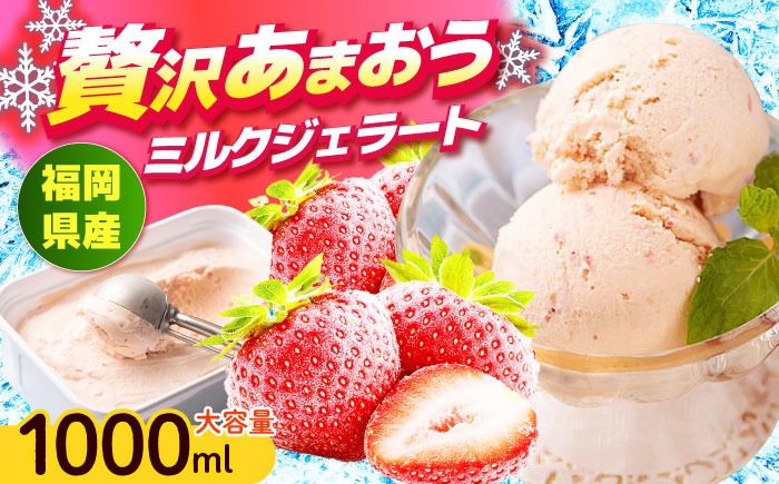 【2026年4月以降発送】先行予約！福岡産 あまおう ジェラート 1000ml 《築上町》【南国フルーツ株式会社】アイス スイーツ イチゴ 苺 いちご[ABET006]