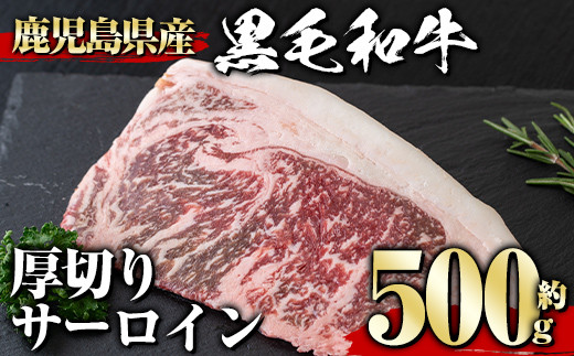 鹿児島県産黒毛和牛厚切りサーロイン(500g) タレ 調味料付き！ 黒毛和牛 和牛 赤身【1129】B152-v01