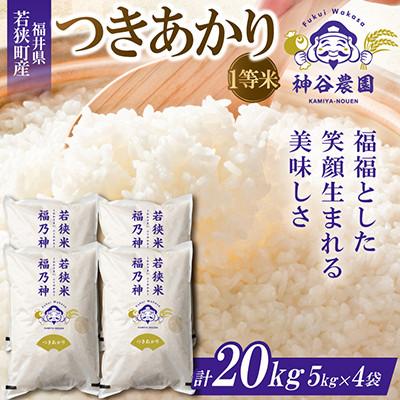 ふるさと納税 若狭町 【令和8年産先行受付】福井県若狭町 つきあかり(1等米)　20kg(5kg×4袋)