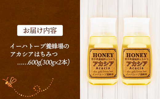 【定期便6か月】イーハトーブ養蜂場のアカシアはちみつ300g 定期便 6か月 蜂蜜 ハチミツ ハニー アカシア イーハトーブ 養蜂場 香り 料理 お菓子作り あっさり 岩手県 岩手町 イーハトーブ養蜂