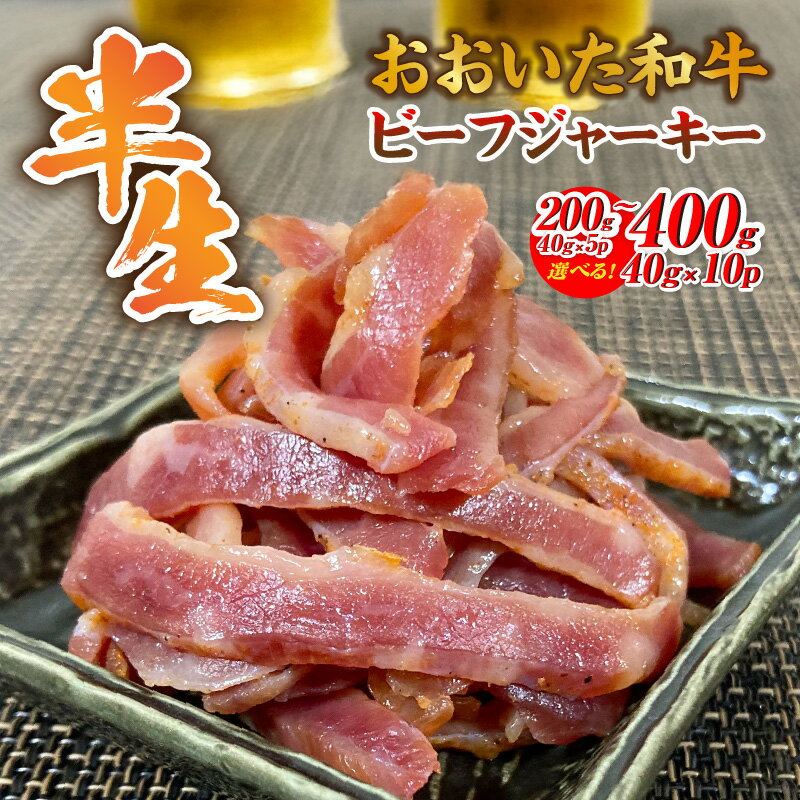 【ふるさと納税】半生 ビーフ ジャーキー 200g (40g×5P) 400g (40g×10P) 黒毛和牛 おおいた和牛 国産 大分県産牛 豊後牛 レア ツマミ 酒の肴 ビール 発泡酒 ワイン 贈答 生ハム お取り寄せ グルメ ギフト 冷凍 送料無料
