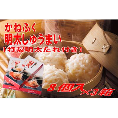 ふるさと納税 川崎町 かねふくの明太しゅうまい8個入り〈特製明太たれ付き〉×3箱(川崎町)