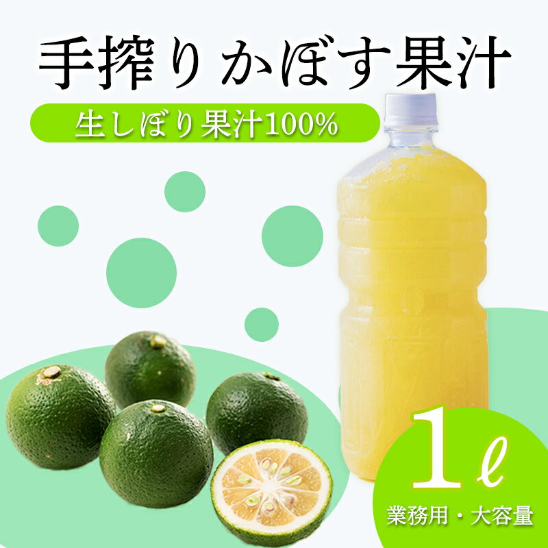 【ふるさと納税】かぼすの手絞り果汁《大容量・業務用1L》 保存料不使用 自家製ポン酢やサワー カクテル用に 果物の果汁 濃縮還元なし 10000円 故郷納税 オンラインワンストップ 送料無料 ムラタ拉麺