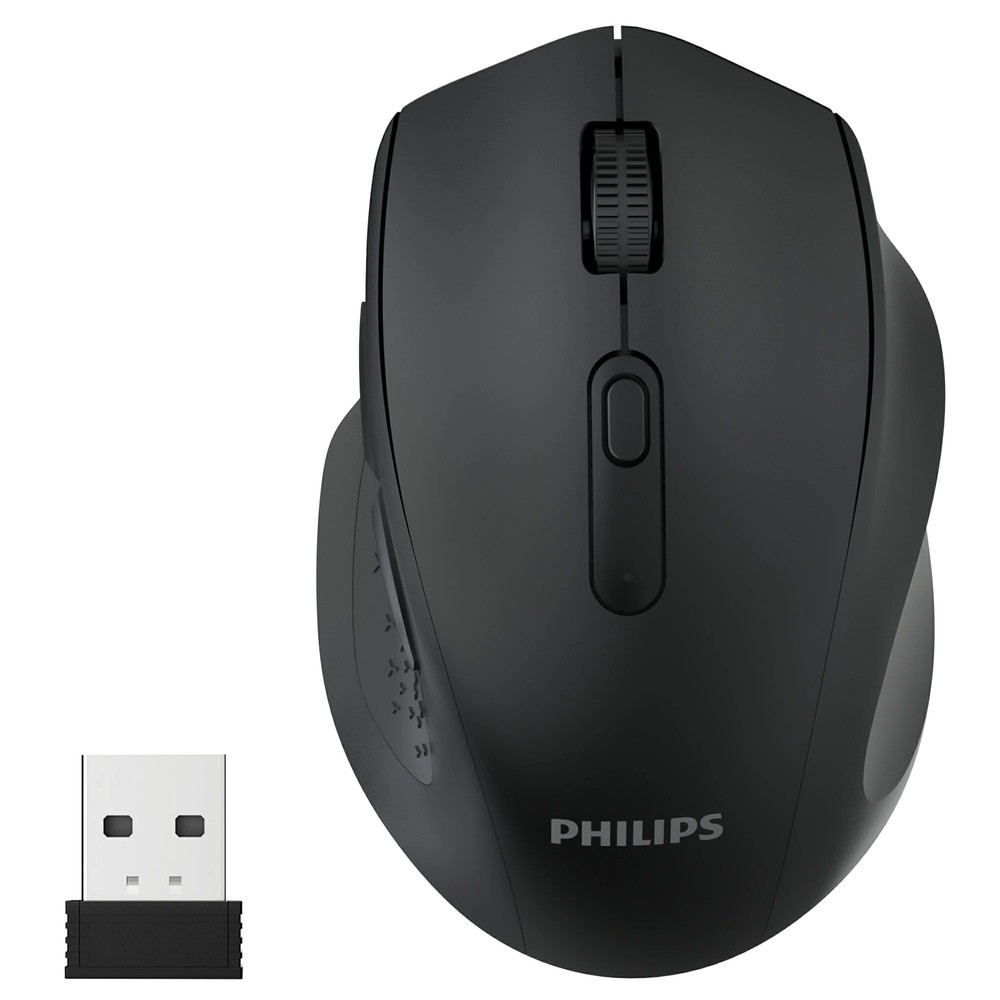 
                  PHILIPS ワイヤレスマウス Bluetooth&2.4GHz両対応 静音タイプ 5段階DPI調整 瞬時接続 無線マオス 7ボタン 進む/戻るボタン 省電力 Windows/Mac/iOS/Android多機種対応 軽量 ブラックSPK7547
                