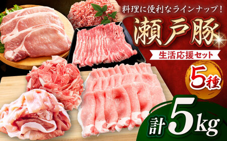 瀬戸豚 生活応援セット 計5kg / 豚肉 小分け しゃぶしゃぶ セット / 瀬戸市 / 関屋精肉店[BBBQ160]
