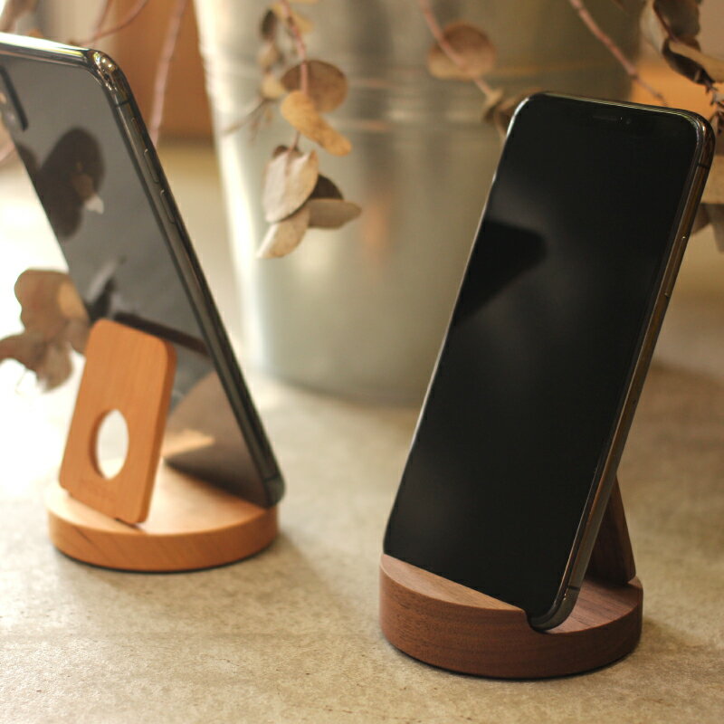 【ふるさと納税】木製デザイン雑貨ブランド「Hacoa」汎用性高い木製スマートフォンスタンド「Smartphone Stand」[B-06104] / スマホスタンド 卓上 スマホホルダー 木製 ウッド チェリー ウォールナット ギフト プレゼント おしゃれ シンプル ハコア