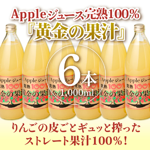 【ふるなびWEEK対象】【2026年4月発送】りんごジュース 青森県産完熟100％ 1L×6本 FN-Limited-WE