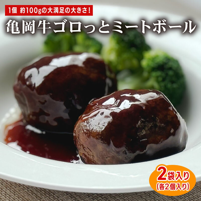 【ふるさと納税】 亀岡牛ゴロッとミートボール 200g(2個)×2セット 亀岡牛 黒毛和牛 ブランド牛 特大 ミートボール ギフト 贈答 牛肉 冷凍 京都 おすすめ おかず 簡単 調理 贈り物 お歳暮 お中元 高級 人気 惣菜 有限会社 木曽精肉店 亀岡市 京のこだわり畜産物生産農場