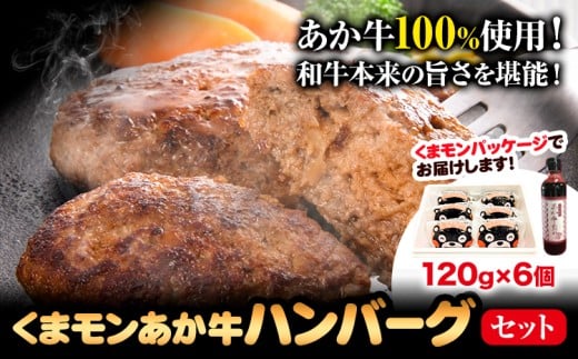 くまモンあか牛ハンバーグセット(あか牛ハンバーグ約120g×6個、あか牛のたれ200ml付き)《30日以内に出荷予定(土日祝除く)》
