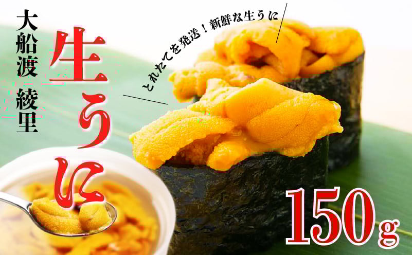 
            【期間限定】 水揚げ日発送 綾里の生うに 150g 数量限定 冷蔵 無添加 ミョウバン不使用 岩手県産 ムラサキウニ  [ 季節限定 生うに 生雲丹  天然 海鮮丼 寿司 ウニ丼 刺身 ]
          