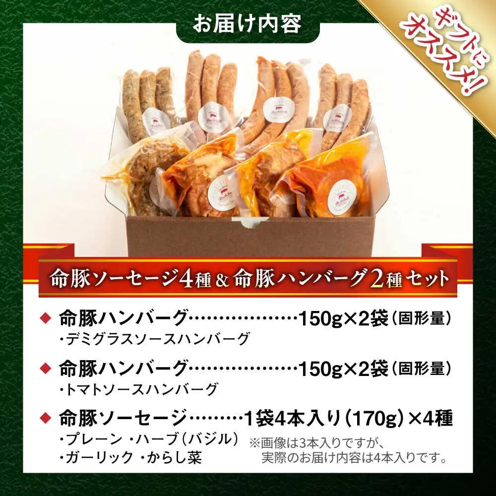 ソーセージ ハンバーグ 『命豚ソーセージ4種＆命豚ハンバーグ2種セット』  BCAR002 豚肉