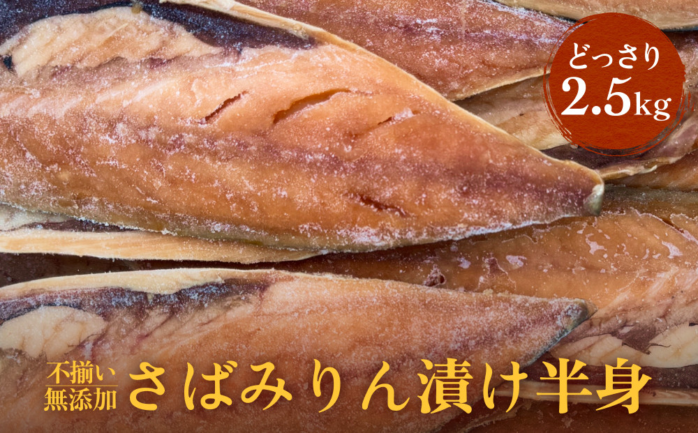 
            ＜訳あり＞ 無添加 さばみりん漬け半身（ どっさり 2.5kg ） 不揃い サバ 鯖 冷凍 おかず 味付き 漬け魚 切身 フィレ サバフィレ フィーレ 切り身 簡単調理 保存料着色料不使用 ノルウェー産 バラ冷凍 焼くだけ 簡易包装 宮城 石巻 宮城県 石巻市
          