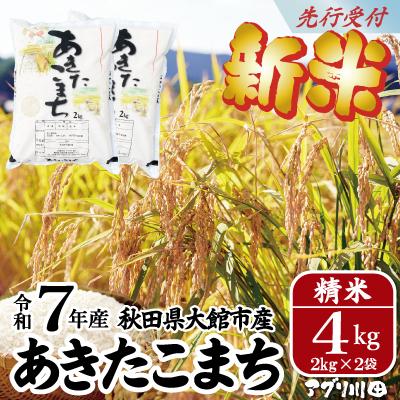 ふるさと納税 大館市 【新米先行受付】令和7年産ホタルが舞う清らかな環境で育った「あきたこまち」4kg(2kg×2袋)