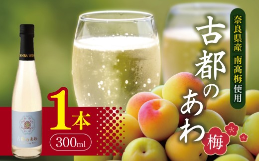 古都のあわ～梅～ スパークリングワイン300ml×1本 |  お酒 酒 おさけ スパークリング 梅 南高梅 梅シロップ ワイン 奈良県 五條市 お祝い ギフト 人気 おすすめ お試し おすすめ 送料無料 お試し 株式会社泉屋 アルコール 飲料 フルーティー