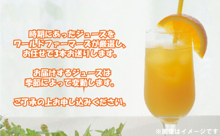 宇和島みかん お任せ ストレート ジュース 3本セット ワールドファーマーズ 果汁 飲料 柑橘 みかん 蜜柑 みかんジュース ストレートジュース 100%ジュース 果物 フルーツ ストレート 無添加 