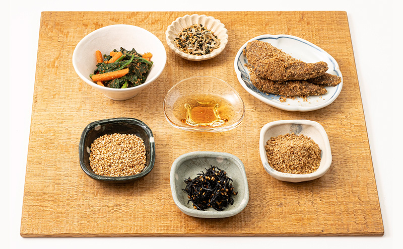 惣菜 ごま専門店の詰め合わせセット(7点) 胡麻専門店 人気商品 セット 詰め合わせ 調理不要 佃煮 ふりかけ 和えるだけ 胡麻和え 胡麻和えの素 胡麻油 すりごま いりごま 大田区 東京都